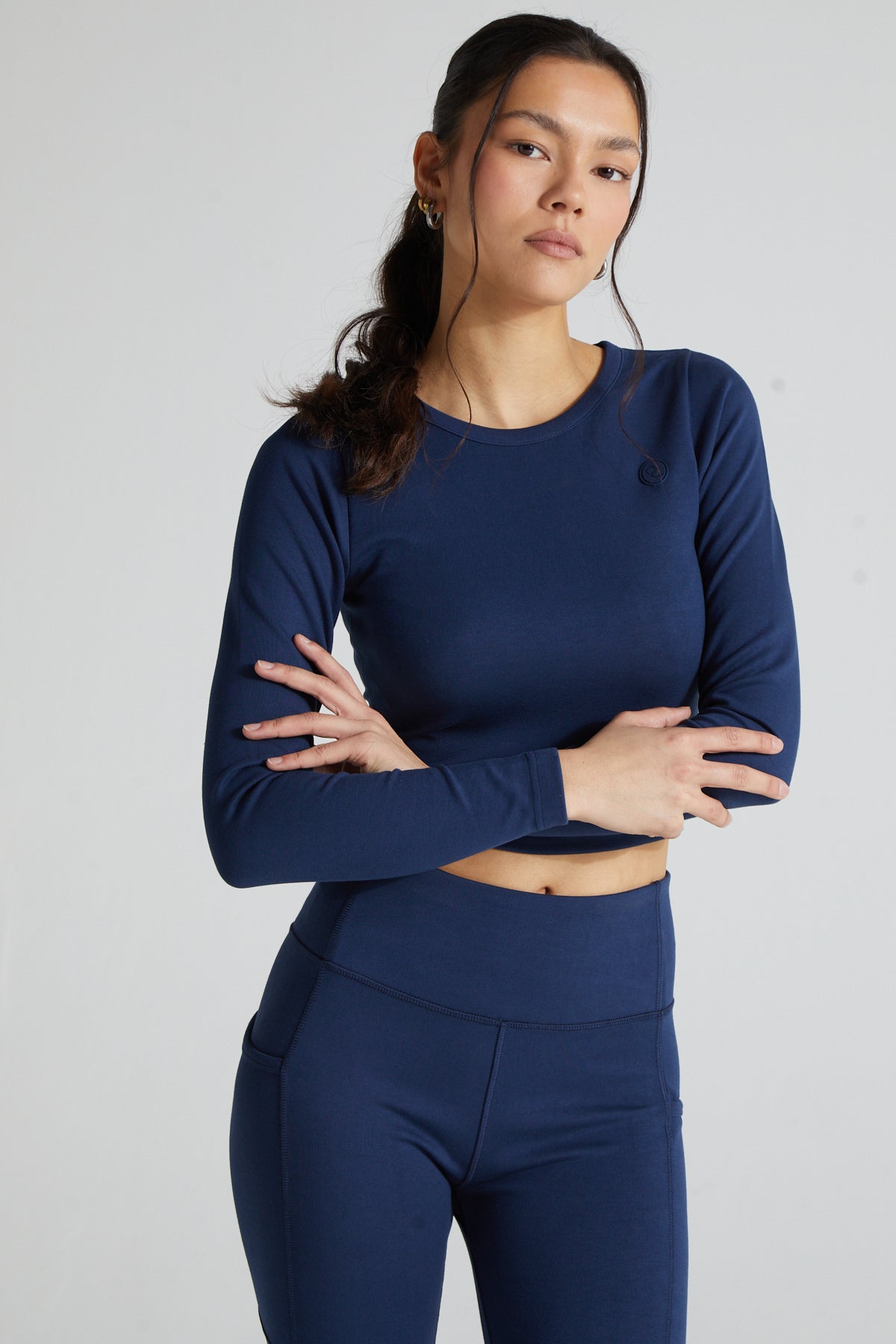 Contour Crop Top- Midnight Blue