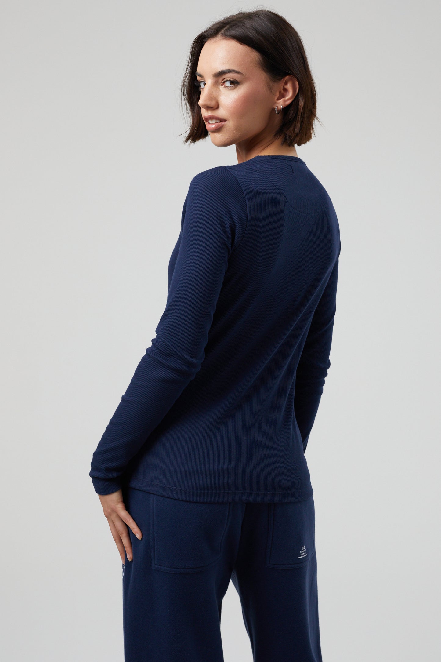 Flower Long Sleeve T-shirt - Midnight Blue