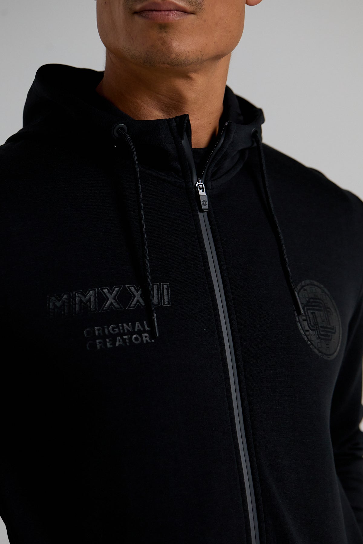 Essential Track Zip Hoodie - Jet Black