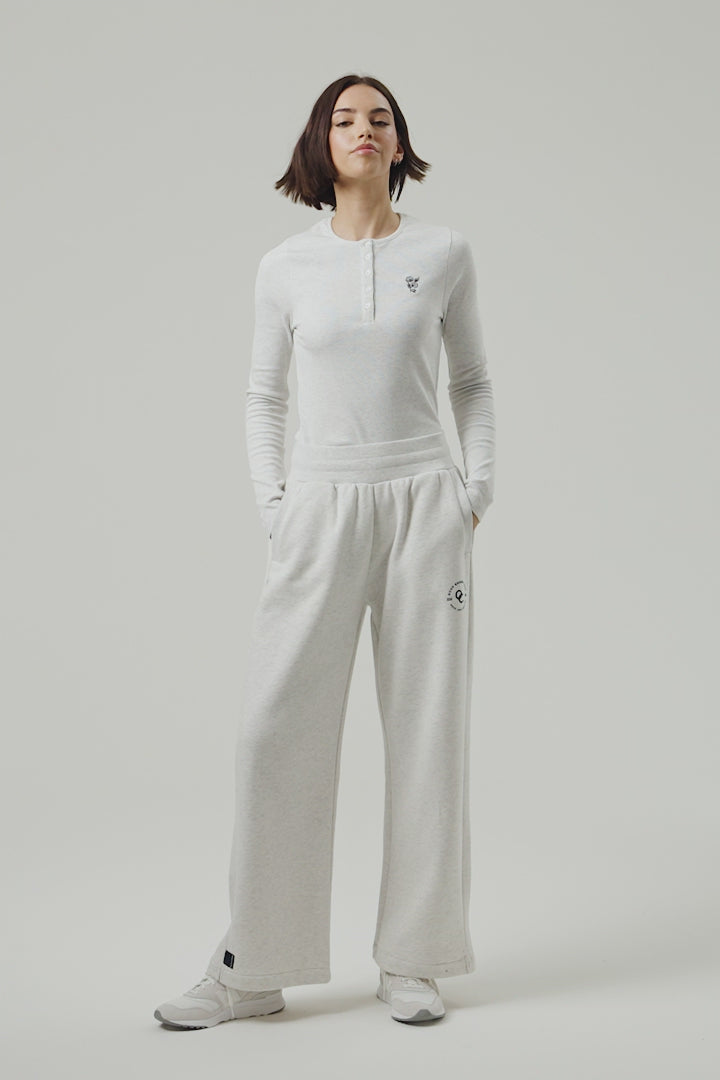 Joy Wide Leg Joggers White Marl Original Creator